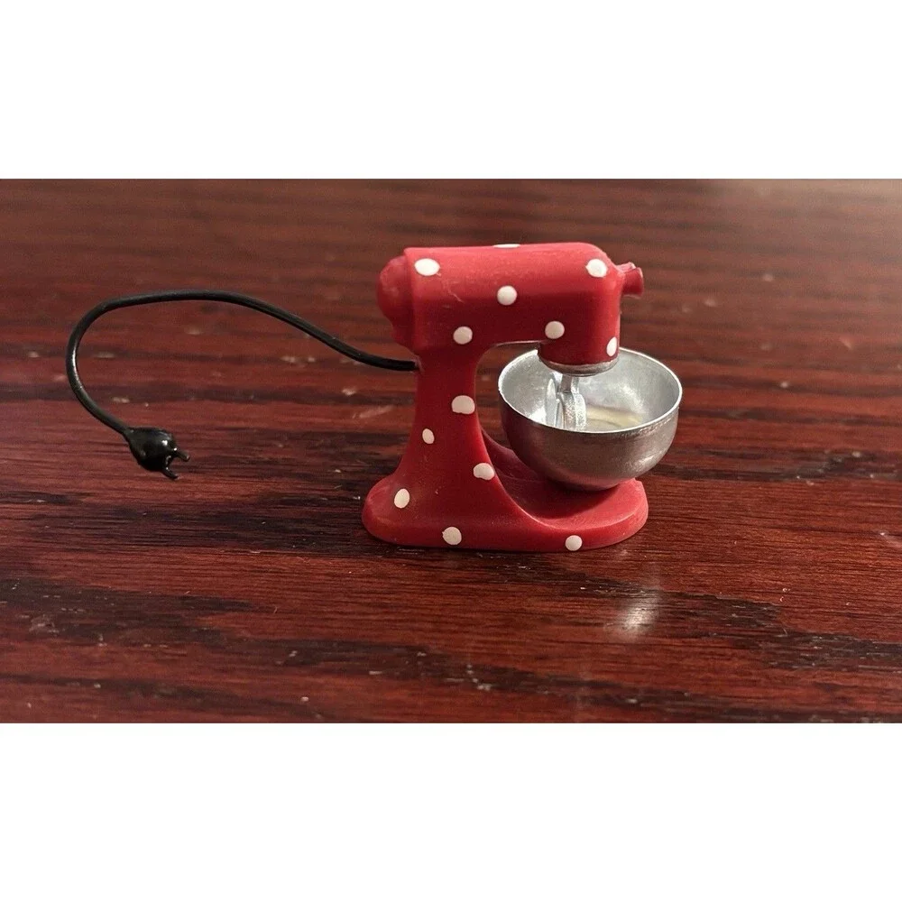 Miniature Red Polka Dot Mixer w Bowl Gif Mother Day